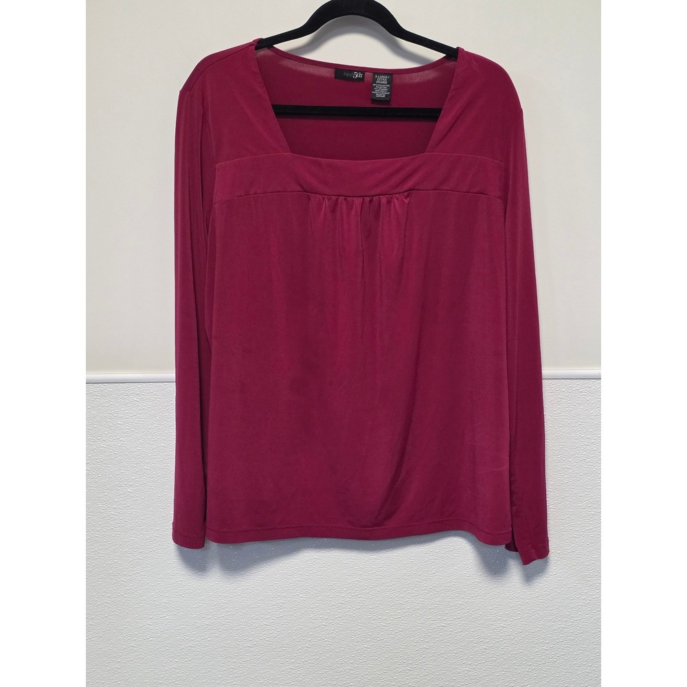 East 5th Square Neck Long Sleeve‎ Blouse Top Pullover Casual X Large